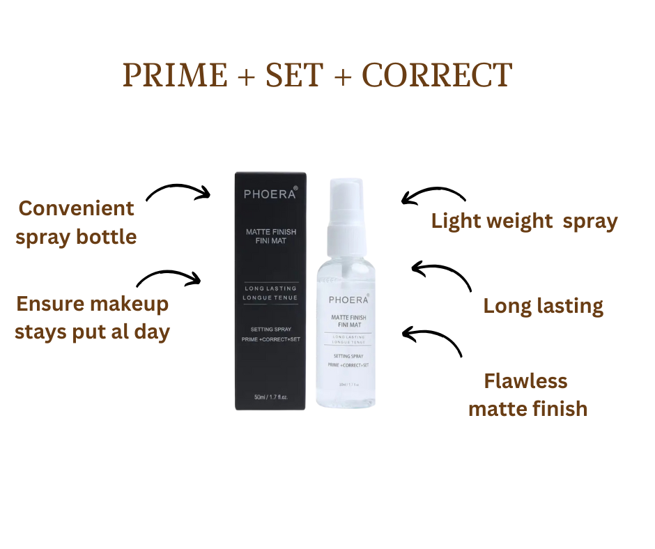 PHOERA - Mattifying Setting Spray - PRIME + CORRECT + SET