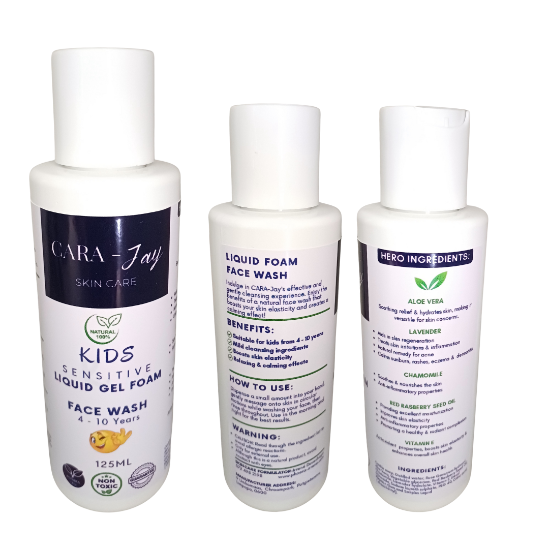 CARA-JAY SKINCARE Sensitive Face Wash - KIDS FRIENDLY (4 - 10 years) 125ml