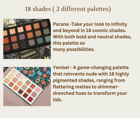 PHOERA - Eyeshadow palette ( 18 shades) PARANA I YENISEI